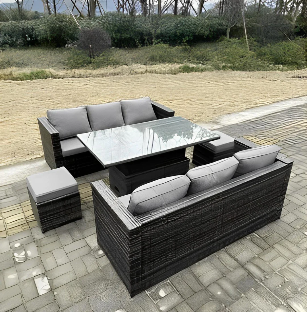 Lancashire 8 Seater Rattan Sofa Set: Outdoor Elegance