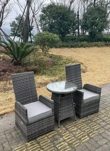 Bristol Outdoor Wicker Rattan Reclining Chair And Table Set Dining Sets 2 Seat Set