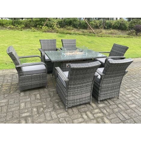 Derby Rattan Garden Set with Fire Pit Table