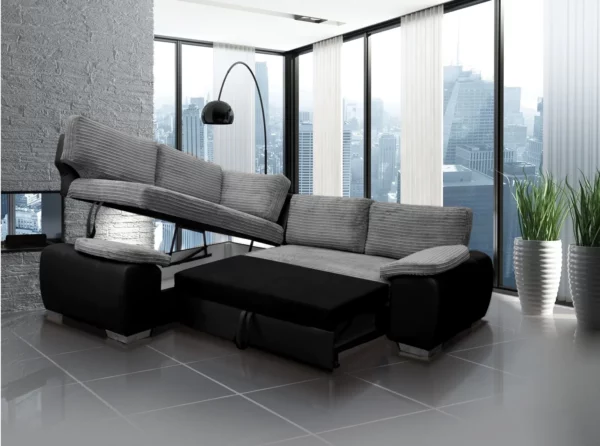 Enzo Fabric Corner Sofa bed