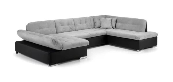 Bergen Black/Grey U-Shape Sofa