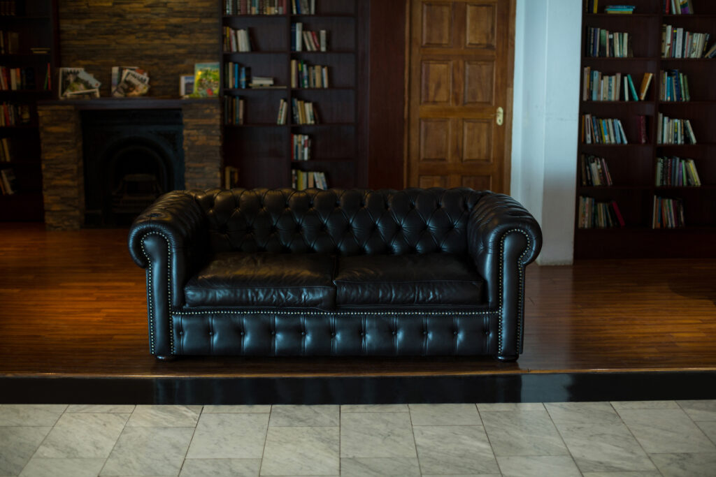 empty leather sofa
